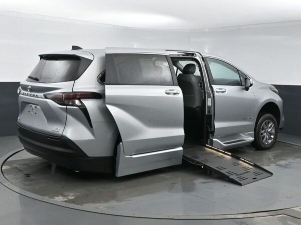 Silver Toyota Sienna with BraunAbility Side Entry Automatic Fold Out conversion