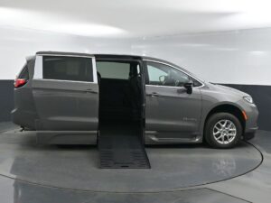 Grey Chrysler Pacifica with BraunAbility Side Entry Automatic Fold Out conversion