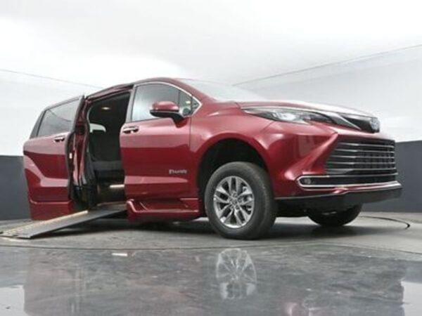 Red Toyota Sienna with BraunAbility Side Entry Automatic In Floor conversion