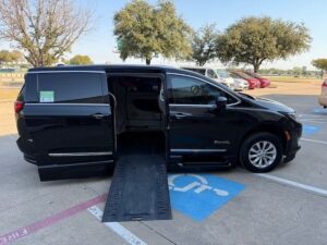 Black Chrysler Pacifica with BraunAbility Side Entry Automatic In Floor conversion