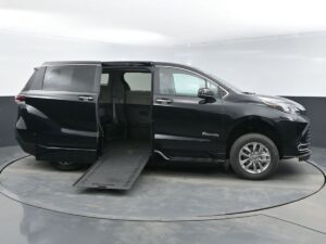 Black Toyota Sienna with BraunAbility Side Entry Automatic In Floor conversion