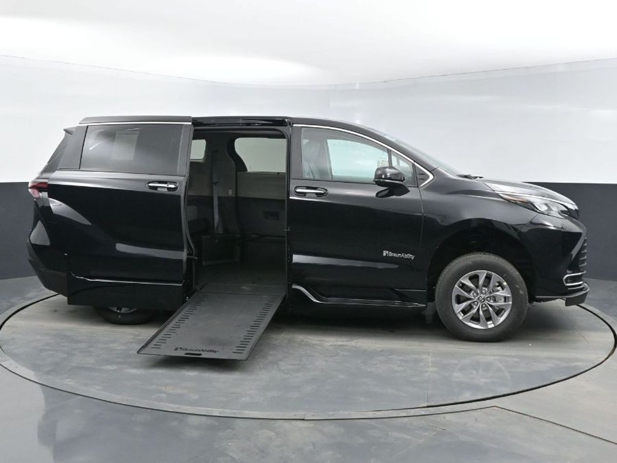 Black Toyota Sienna with BraunAbility Side Entry Automatic In Floor conversion