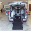 Silver Toyota Sienna with BraunAbility Rear Entry Automatic Fold Out conversion