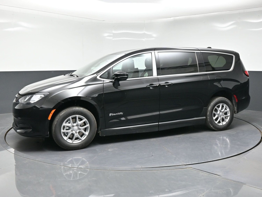 Black Chrysler Pacifica with BraunAbility Side Entry Manual Fold Out conversion
