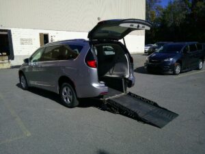 Silver Chrysler Pacifica with Other Rear Entry Manual Fold Out conversion