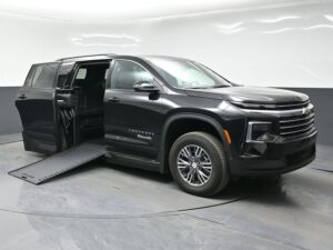 Black Chevrolet Traverse with BraunAbility Side Entry Automatic In Floor conversion