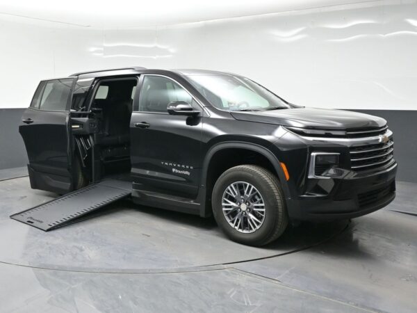 Black Chevrolet Traverse with BraunAbility Side Entry Automatic In Floor conversion