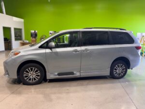 Silver Toyota Sienna with BraunAbility Side Entry Automatic Fold Out conversion