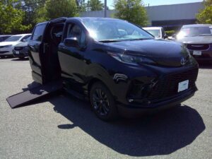 Black Toyota Sienna with Vantage Mobility Side Entry Automatic In Floor conversion