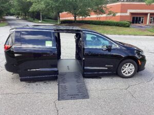 Black Chrysler Pacifica with BraunAbility Side Entry Automatic Fold Out conversion