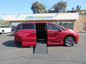 Red Honda Odyssey with Vantage Mobility Side Entry Automatic In Floor conversion