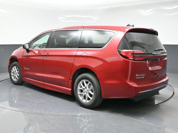 Red Chrysler Pacifica with BraunAbility Side Entry Automatic Fold Out conversion