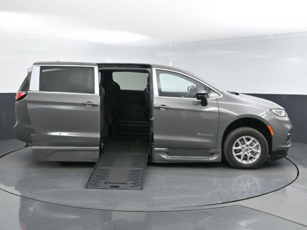 Grey Chrysler Pacifica with BraunAbility Side Entry Automatic Fold Out conversion