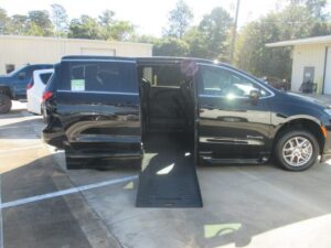 Black Chrysler Pacifica with BraunAbility Side Entry Automatic Fold Out conversion