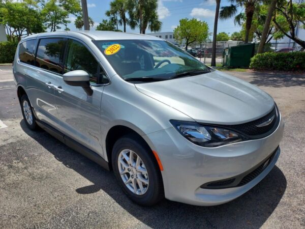 Silver Chrysler Voyager with BraunAbility Side Entry Manual Fold Out conversion