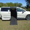 White Chrysler Pacifica with Vantage Mobility Side Entry Automatic In Floor conversion