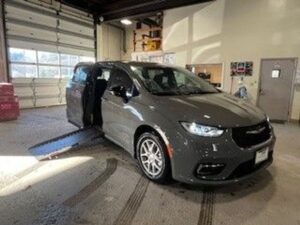 Grey Chrysler Pacifica with Driverge Side Entry Automatic Fold Out conversion