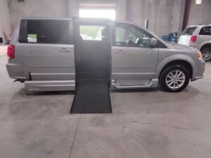 Silver Dodge Grand Caravan with Vantage Mobility Side Entry Automatic In Floor conversion