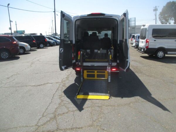 White Ford Transit with Driverge Rear Entry Automatic Fold Out conversion