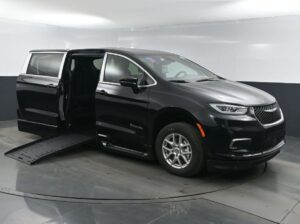 Black Chrysler Pacifica with BraunAbility Side Entry Automatic Fold Out conversion