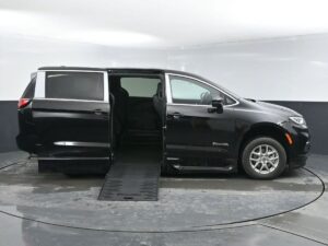 Black Chrysler Pacifica with BraunAbility Side Entry Automatic Fold Out conversion