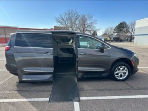 Grey Chrysler Pacifica with Vantage Mobility Side Entry Automatic In Floor conversion