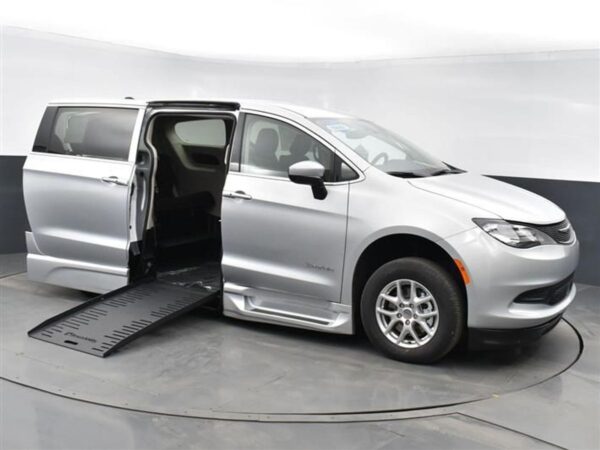 Silver Chrysler Voyager with BraunAbility Side Entry Automatic Fold Out conversion