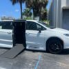 White Chrysler Pacifica with Vantage Mobility Side Entry Automatic In Floor conversion