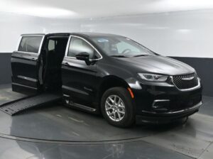 Black Chrysler Pacifica with BraunAbility Side Entry Automatic Fold Out conversion