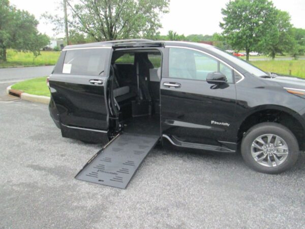 Black Toyota Sienna with BraunAbility Side Entry Automatic Fold Out conversion