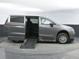 Grey Chrysler Pacifica with BraunAbility Side Entry Automatic Fold Out conversion