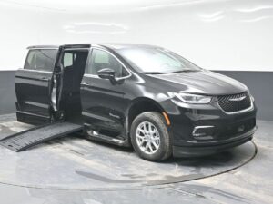 Black Chrysler Pacifica with BraunAbility Side Entry Automatic Fold Out conversion