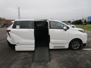 White Toyota Sienna with Vantage Mobility Side Entry Automatic In Floor conversion