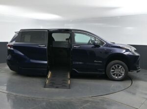 Blue Toyota Sienna with BraunAbility Side Entry Automatic Fold Out conversion