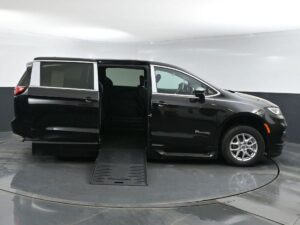 Black Chrysler Pacifica with BraunAbility Side Entry Automatic Fold Out conversion