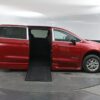 Red Chrysler Pacifica with BraunAbility Side Entry Automatic In Floor conversion