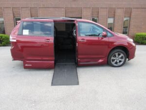 Red Toyota Sienna with Vantage Mobility Side Entry Automatic In Floor conversion