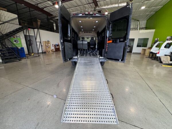 Black Ram ProMaster with Driverge Rear Entry Manual Fold Out conversion