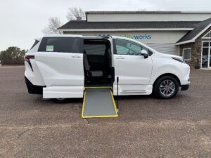 White Toyota Sienna with Vantage Mobility Side Entry Manual In Floor conversion