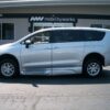 Silver Chrysler Voyager with BraunAbility Side Entry Automatic In Floor conversion