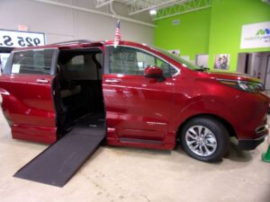 Red Toyota Sienna with Vantage Mobility Side Entry Automatic In Floor conversion