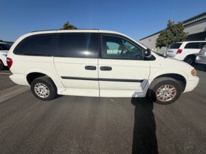 White Dodge Grand Caravan with Vantage Mobility Side Entry Automatic In Floor conversion