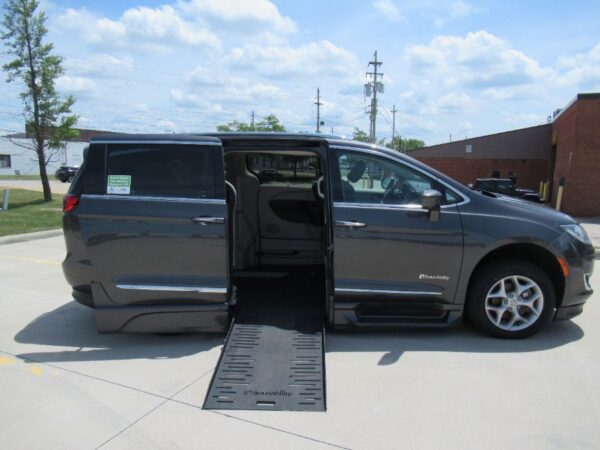 Grey Chrysler Pacifica with BraunAbility Side Entry Automatic Fold Out conversion