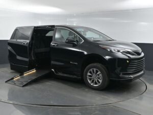 Black Toyota Sienna with BraunAbility Side Entry Automatic Fold Out conversion
