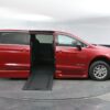 Red Chrysler Pacifica with BraunAbility Side Entry Automatic In Floor conversion