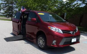 Red Toyota Sienna with Vantage Mobility Side Entry Automatic In Floor conversion