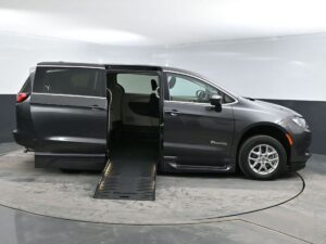 Grey Chrysler Voyager with BraunAbility Side Entry Automatic Fold Out conversion