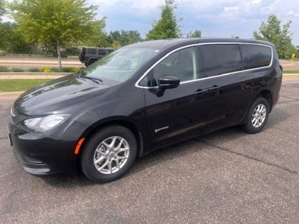 Black Chrysler Voyager with Driverge Rear Entry Manual Fold Out conversion