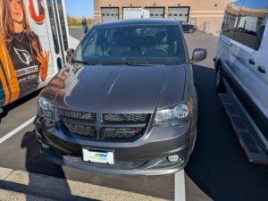 Grey Dodge Grand Caravan with Vantage Mobility Side Entry Automatic In Floor conversion