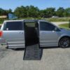 Silver Dodge Grand Caravan with BraunAbility Side Entry Automatic Fold Out conversion